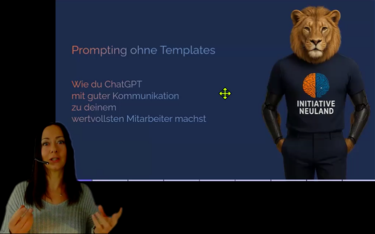 Impulsvortrag Prompten ohne Templates und Hacks – Wie man mit ChatGPT & Co wirklich produktiv arbeitet.