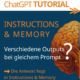 ChatGPT Intructions und Memory