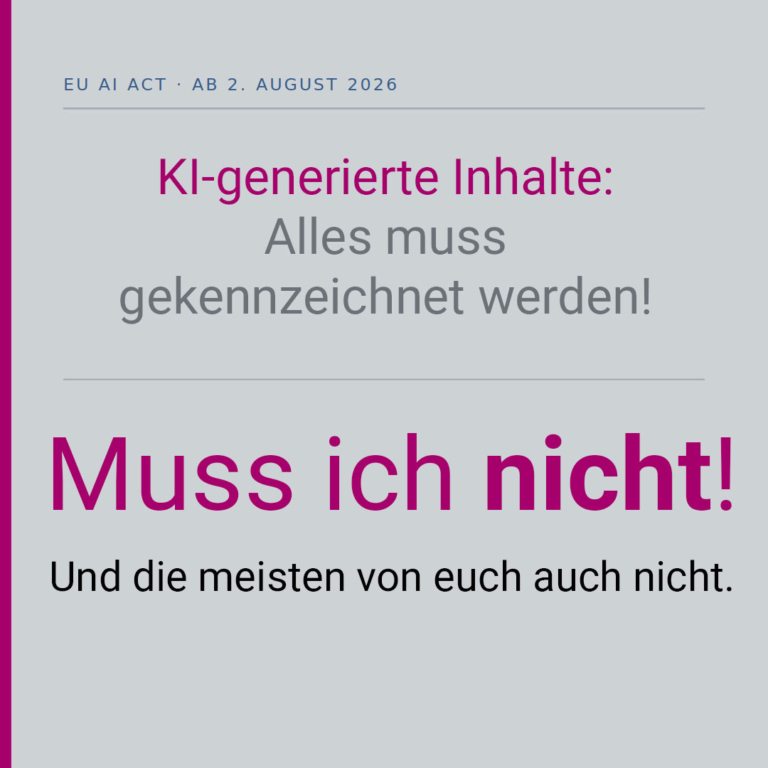 Kennzeichnungspflicht KI generierte Inhalte