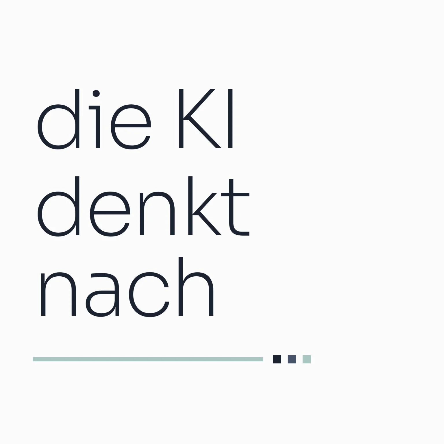 Grafik mit dem Schriftzug die KI denkt nach und einer Ladeanzeige als Sinnbild für anthropomorphe Sprache über KI